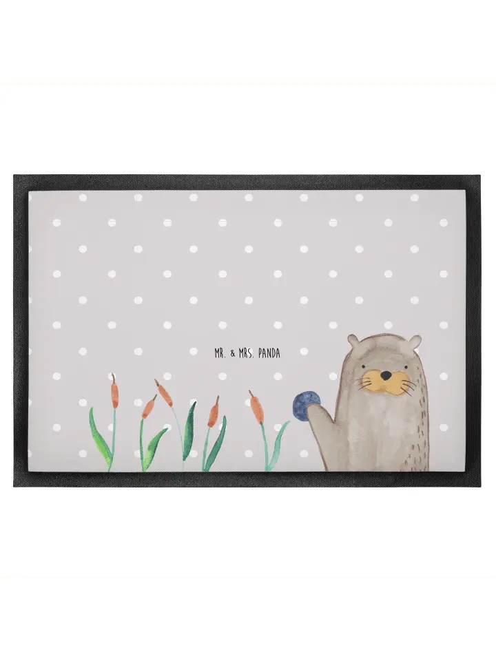 

Коврик для ног Mr. & Mrs. Panda, серый пастельный