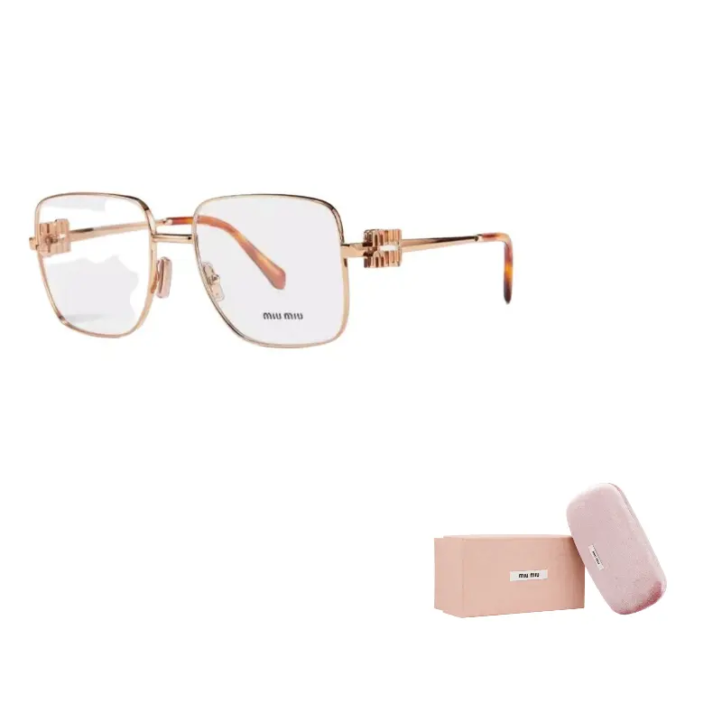 

Квадратные очки с логотипом Miu Miu, розовое золото