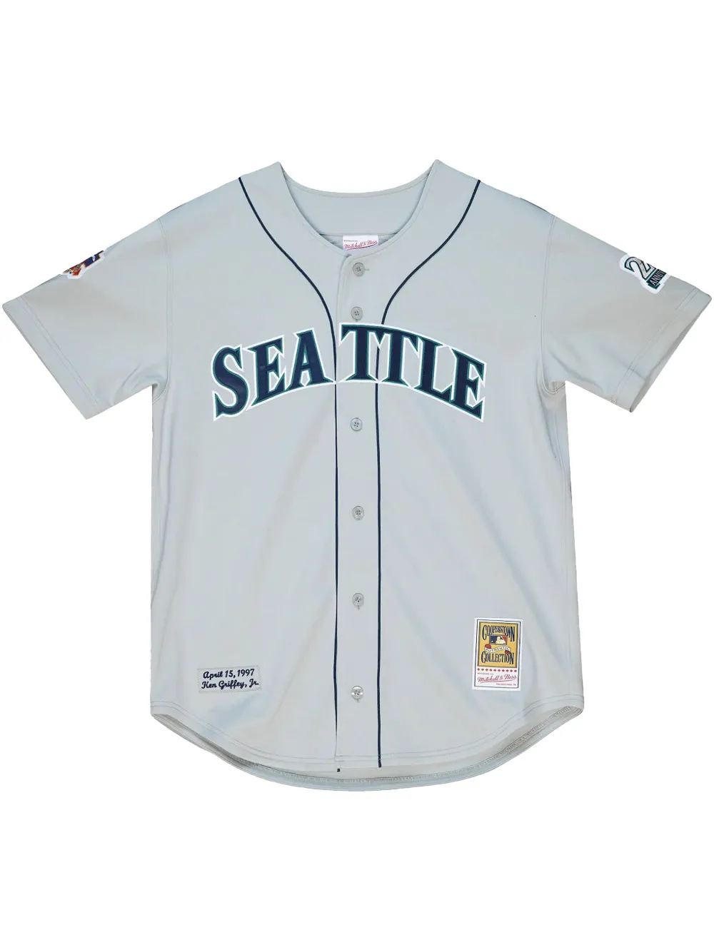 

Рубашка MLB Seattle Mariners Cooperstown 20th Anniversary - Grey Mitchell & Ness, серый