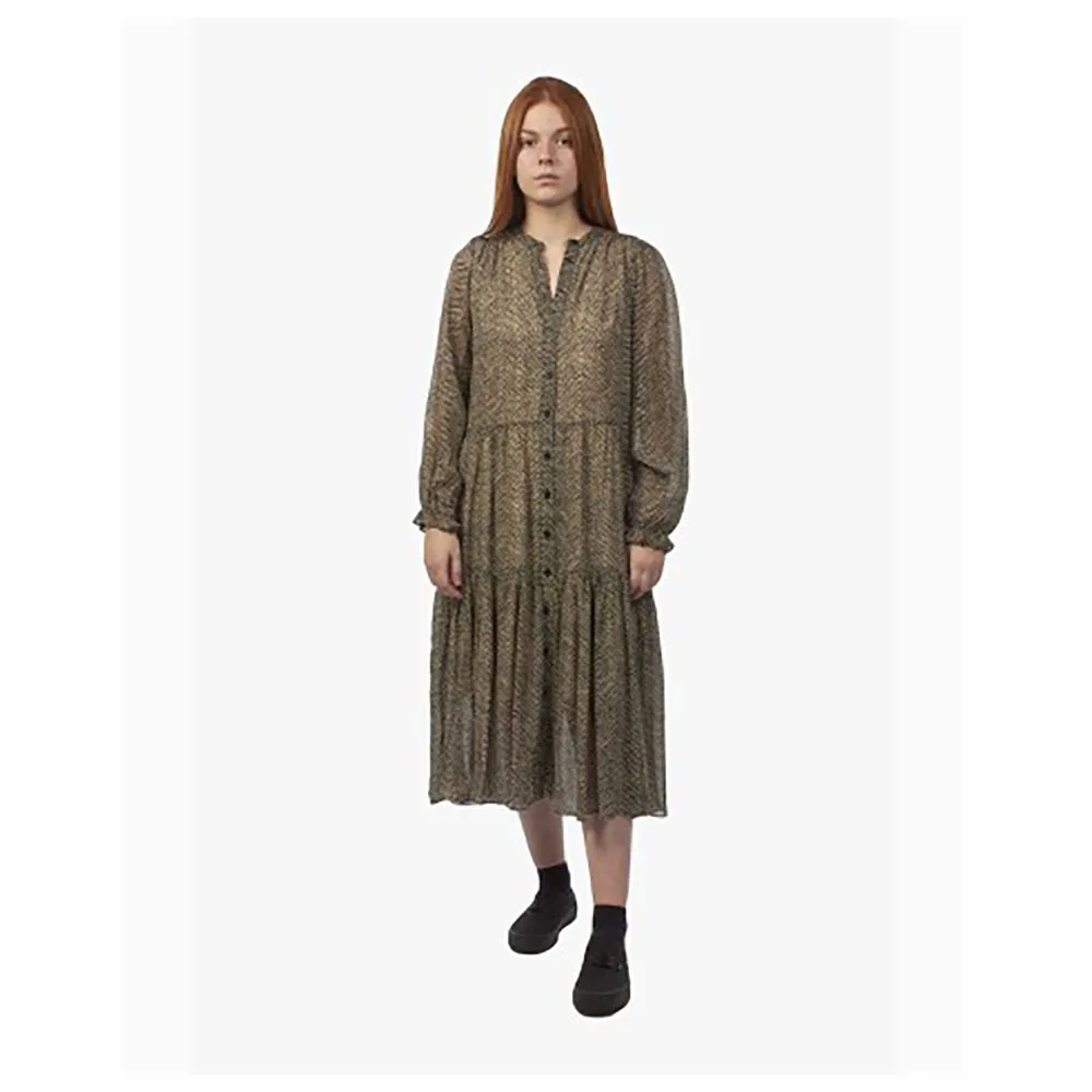 

Платье Second Female Severine long sleeve midi, коричневый