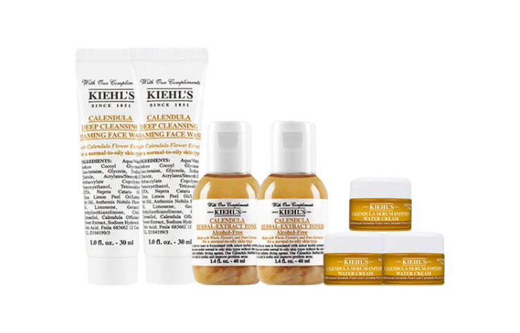 Набор Kiehl's Calendula Sample Set: очищающий гель для умывания + тоник без спирта + увлажняющие средства — фото 3