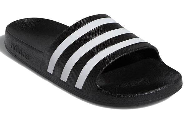 Тапочки adilette aqua slides 'black white' Adidas, черный — фото 2