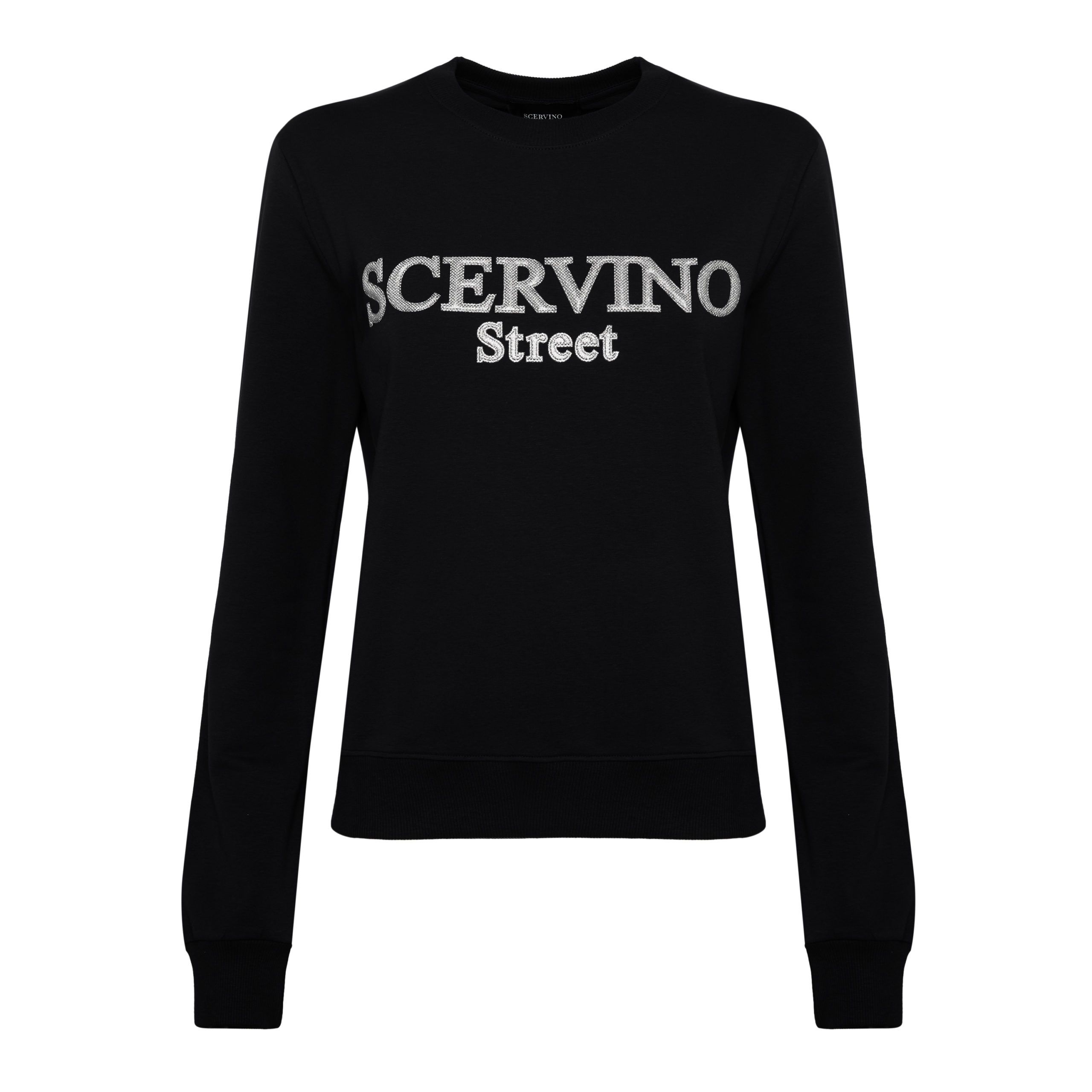 

Черный хлопковый женский свитер Ermanno Scervino