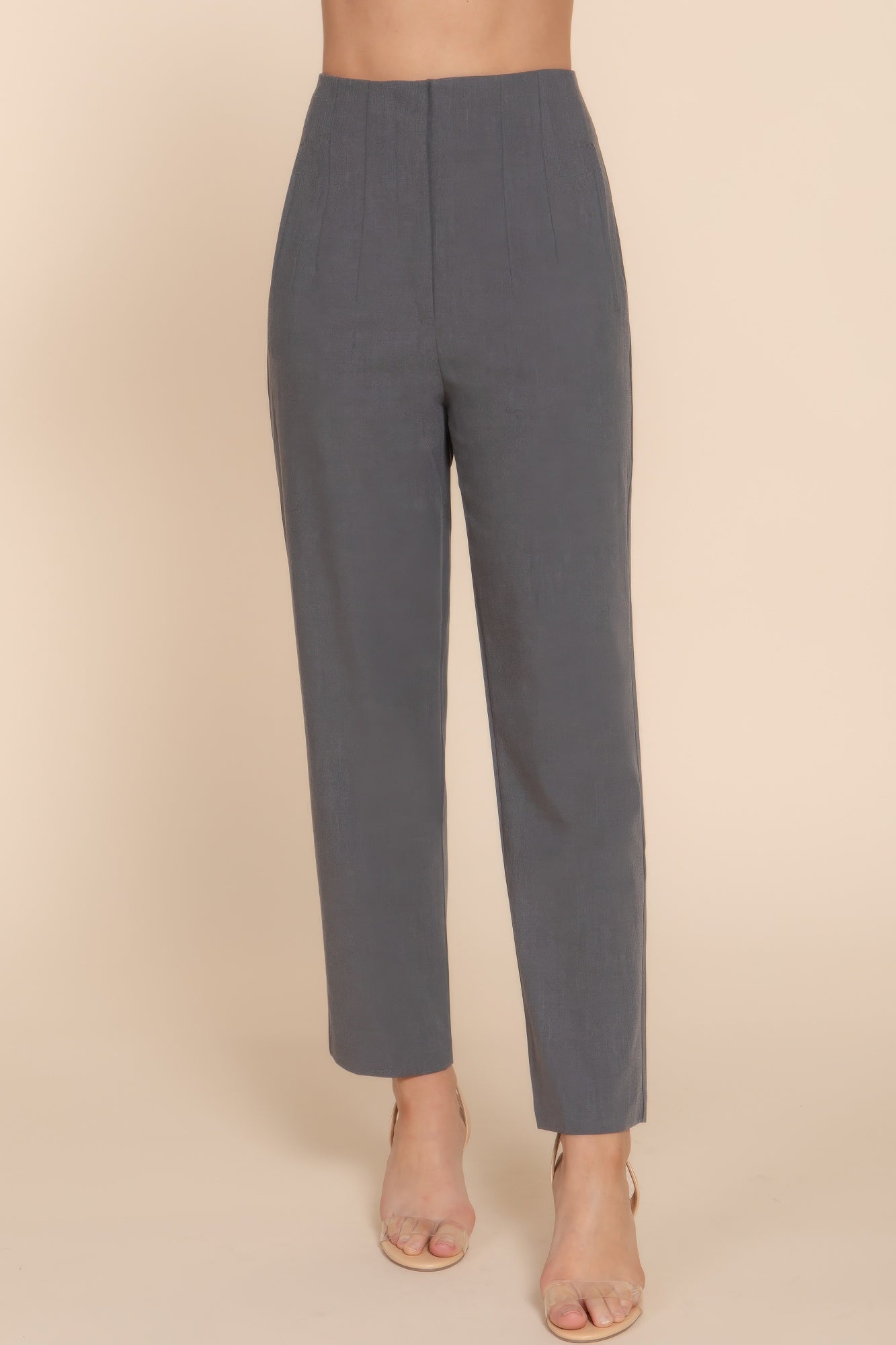 

Длинные брюки FASHNZFAB с защипами и высокой талией, цвет heather charcoal