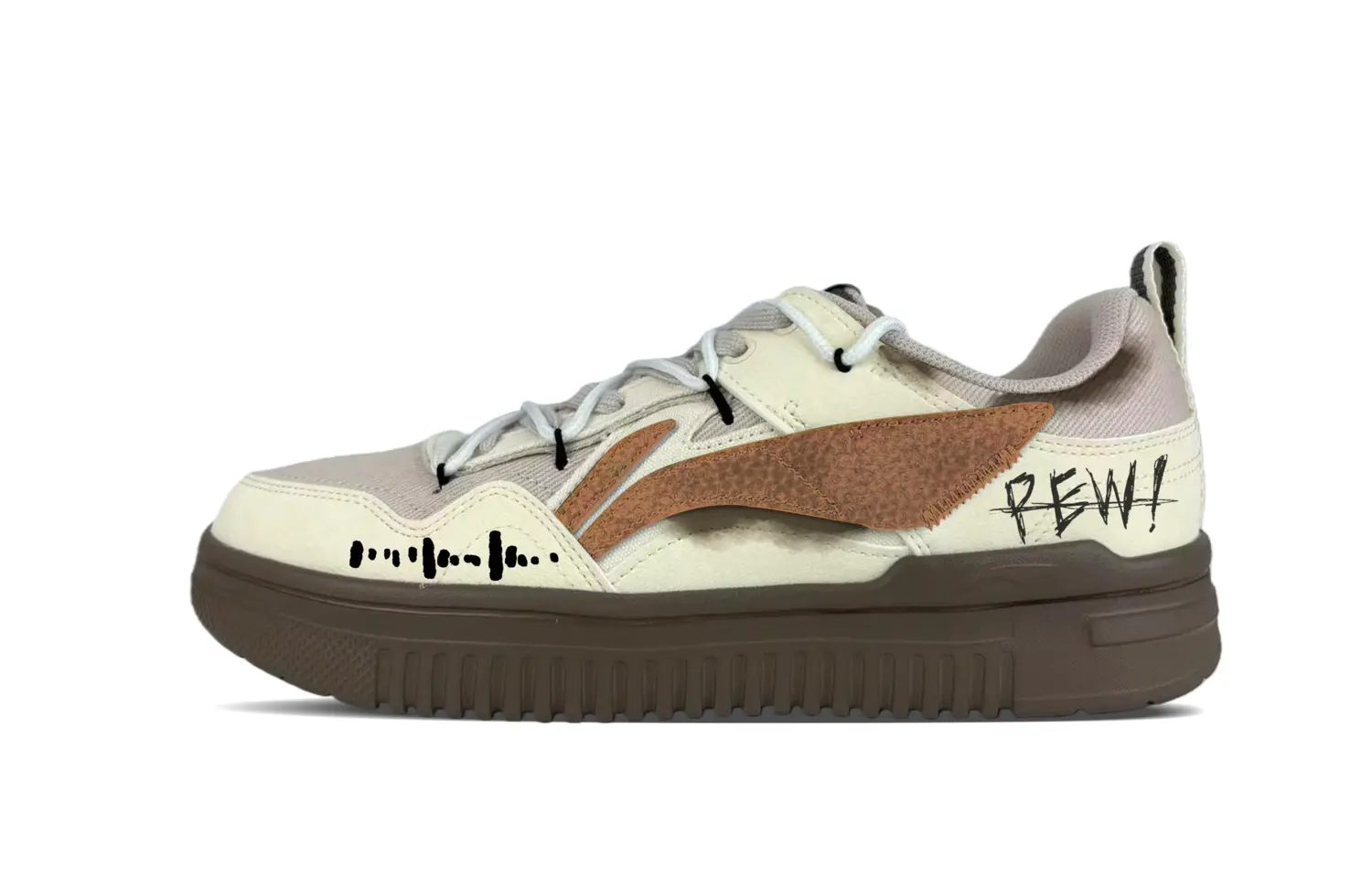 

Мужские низкие скейтбордные кроссовки LiNing Qingyun с амортизацией и износостойкостью., светлый серый