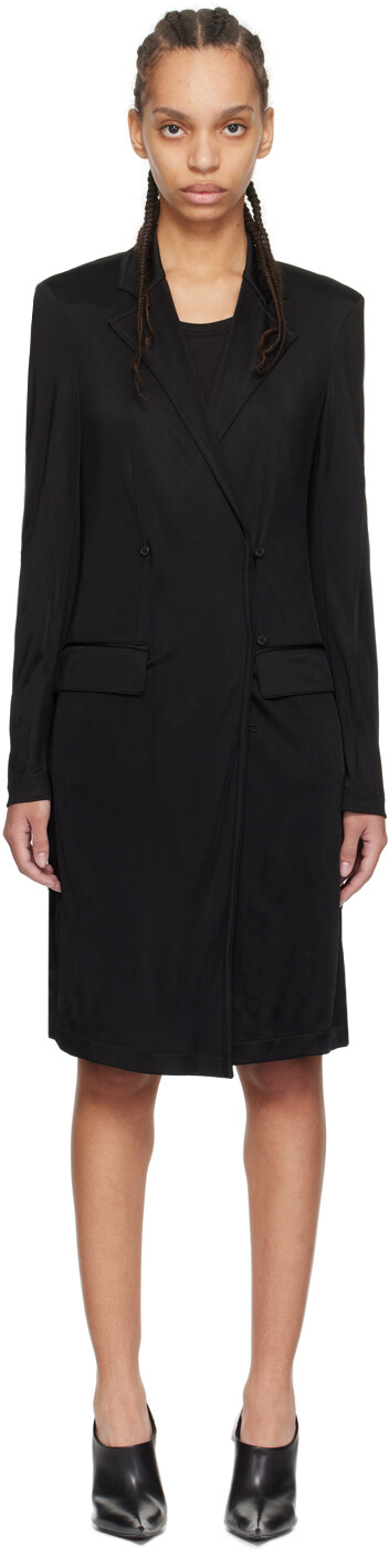 

Черное классическое пальто Helmut Lang