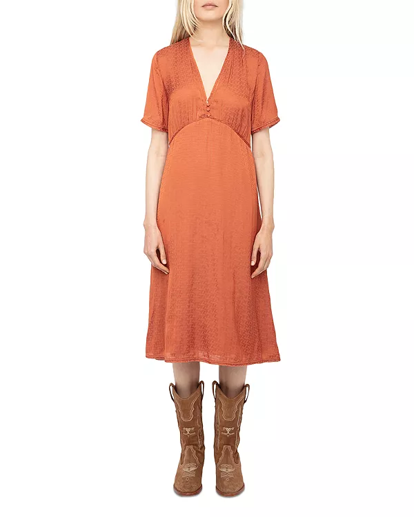 

Платье средней длины из жаккардового атласа Zadig & Voltaire, оранжевый