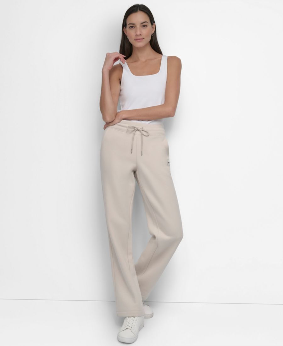 

Женские спортивные брюки свободного кроя с нашивкой и логотипом в тон ткани DKNY Sport, Oat
