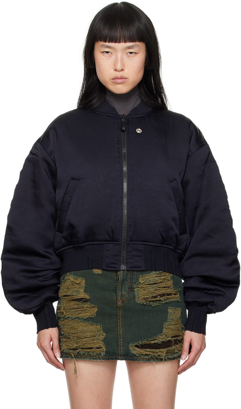 

Черный бомбер с нашивками Acne Studios