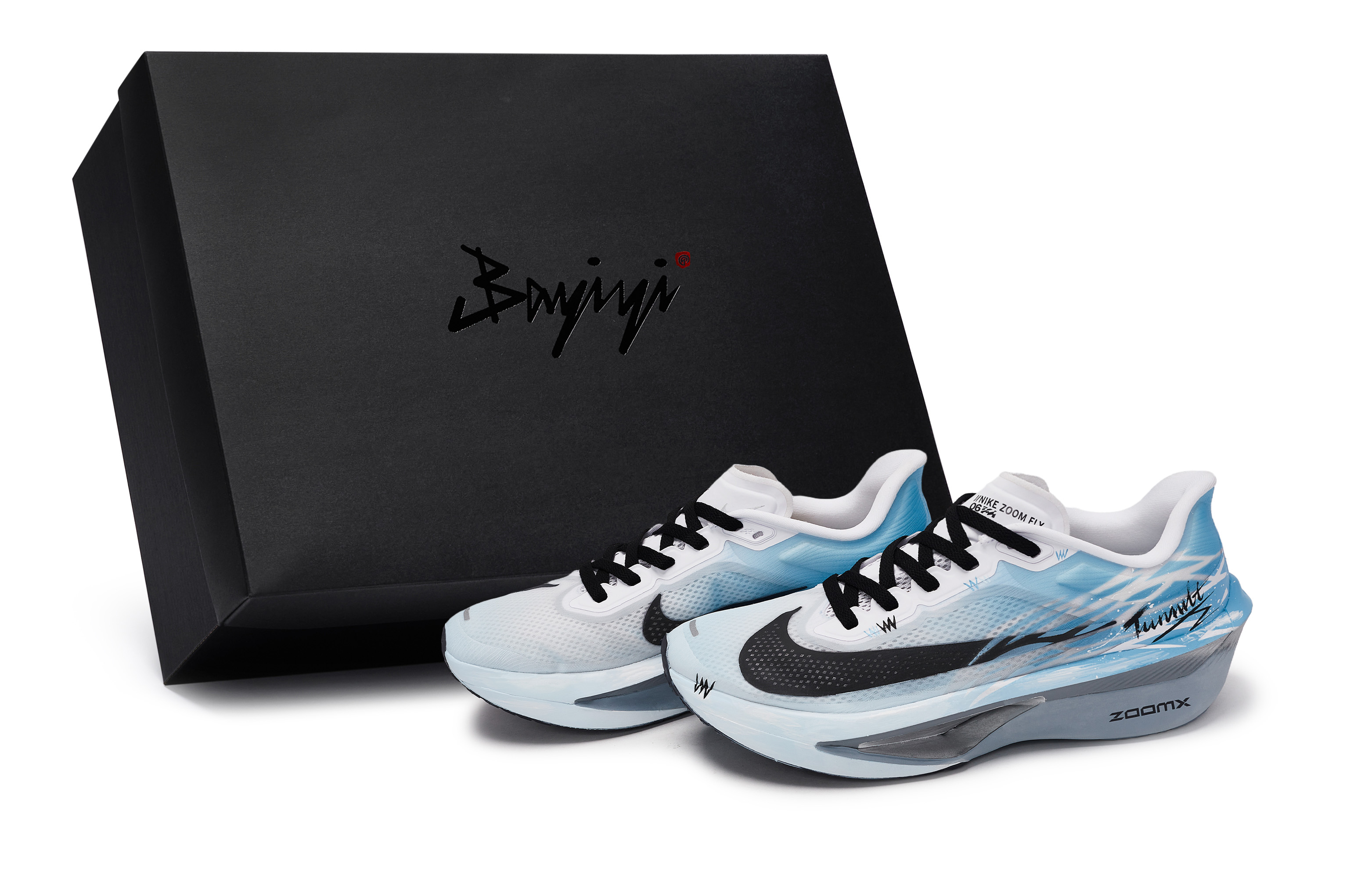 

Nike Кроссовки Zoom Fly 6 износостойкие, низкие, мужские, серые, белые, синие