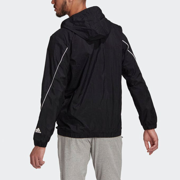 Куртка adidas M Favs Q1 Wb Large Logo Printing Sports Hooded Jacket Black, черный — фото 4