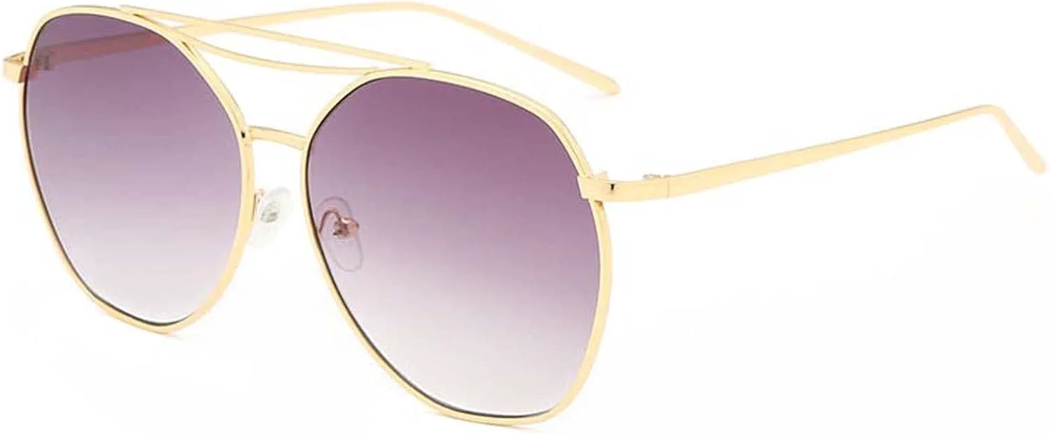 

Солнцезащитные очки с защитой от УФ-излучения для женщин, большая металлическая многоугольная ретро-оправа, очки для улицы, фотосъемки, отдыха на пляже (E) MTZJH, E