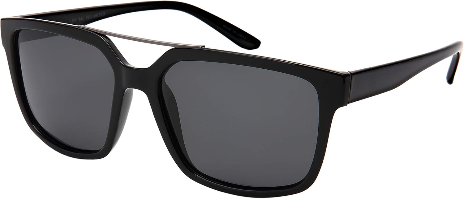 

Солнцезащитные очки Edge I-Wear Square Polarized для женщин и мужчин, рыболовные очки с геометрическим рисунком 1305TT-P-1(BLK.sd) EDGEIWEAR, Black Frame/Grey Polarized Lens