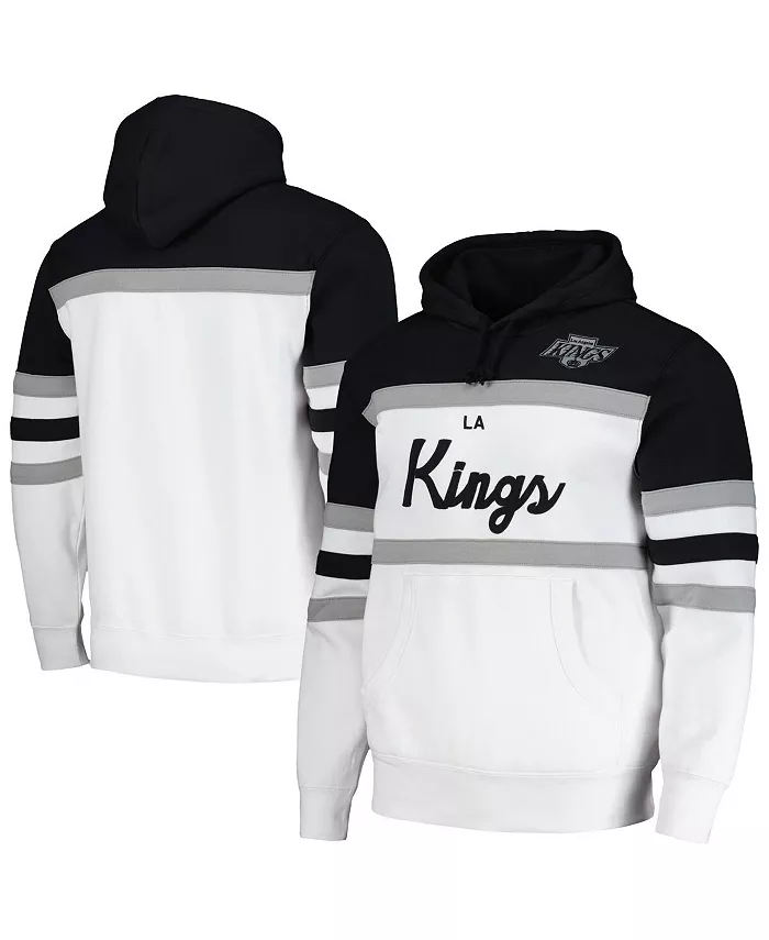 

Мужская бело-черная толстовка с капюшоном Los Angeles Kings Head Coach Mitchell & Ness