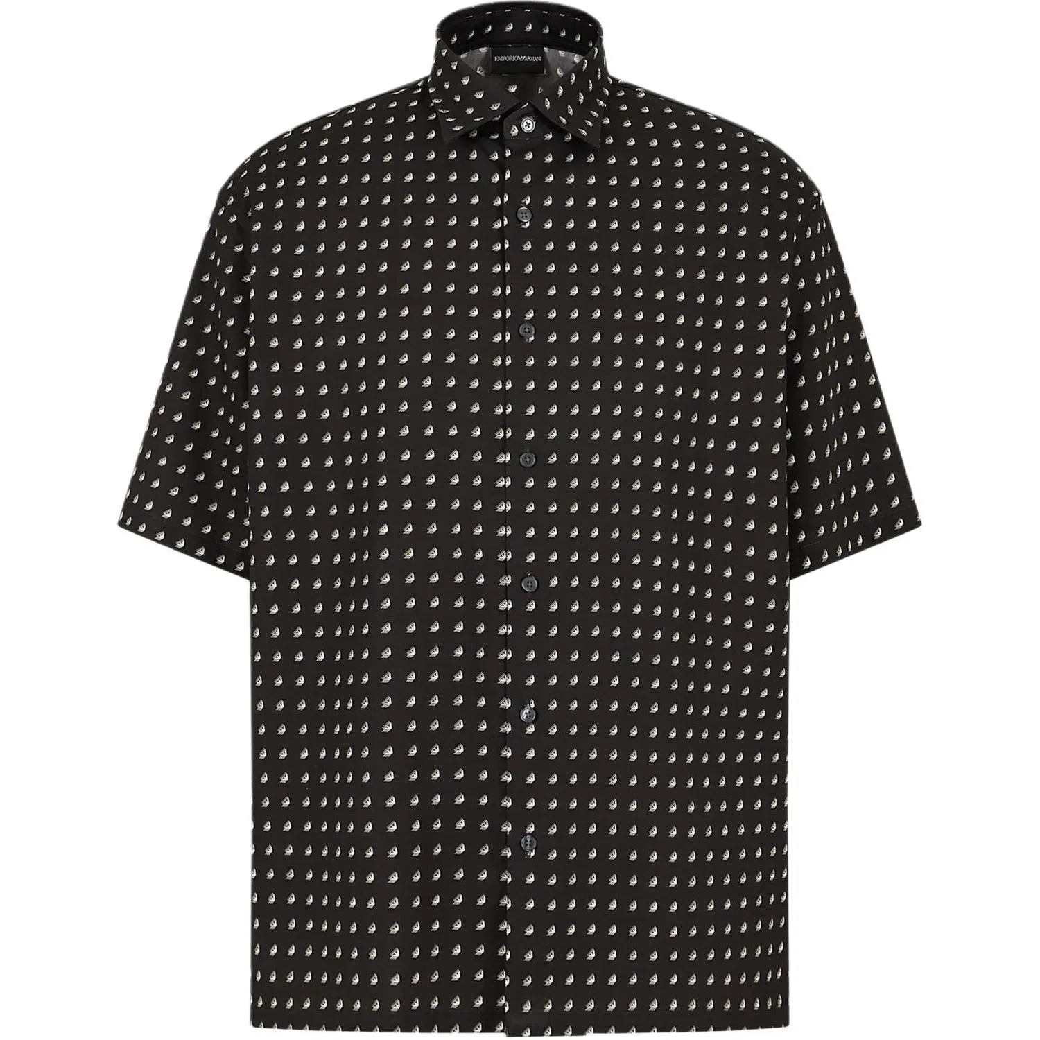 Рубашка с логотипом Emporio Armani черная