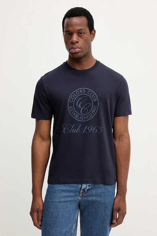 

Хлопковая футболка United Colors Of Benetton, темно-синий