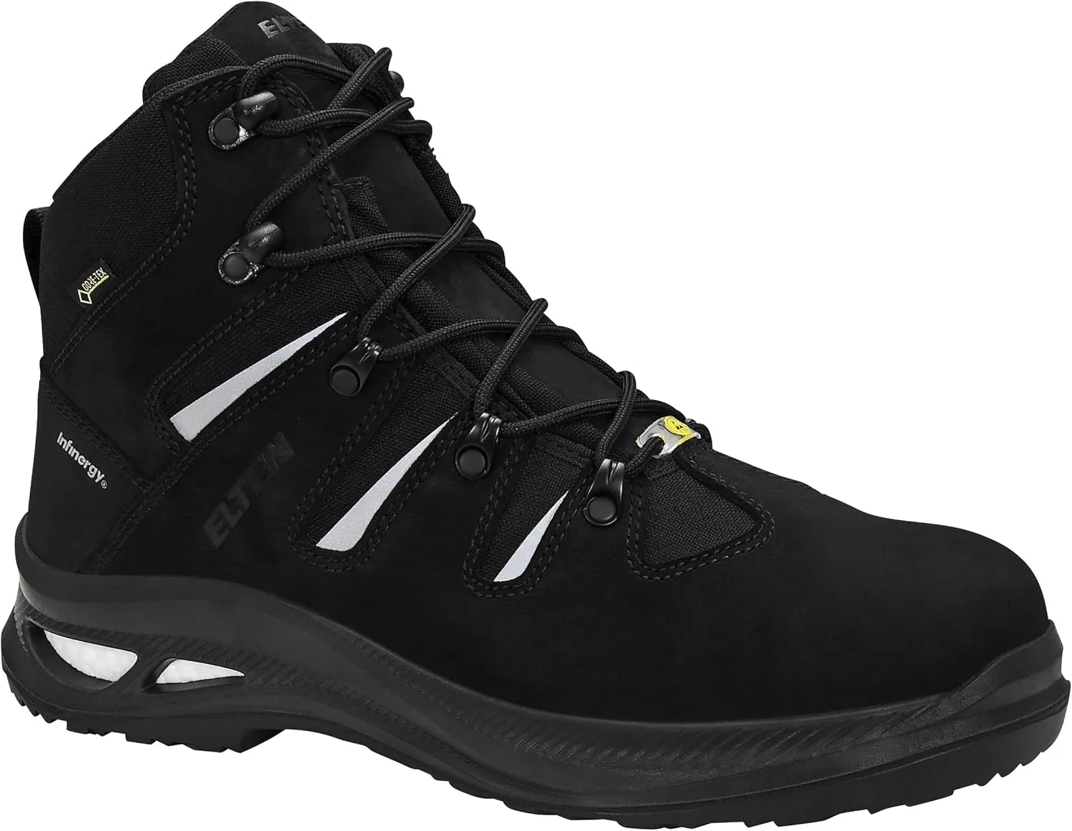 Защитная обувь ELTEN Nelson XXG GTX Black Mid ESD S3 HI CI для мужчин и женщин, кожа/текстиль, пластиковый носок (легче стального), легкая, прочная