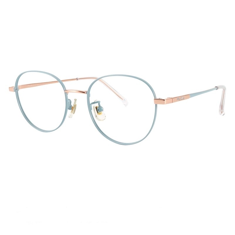 

MUZU Унисекс овальные очковые оправы из сплава, Light blue l rose gold-C16 frame