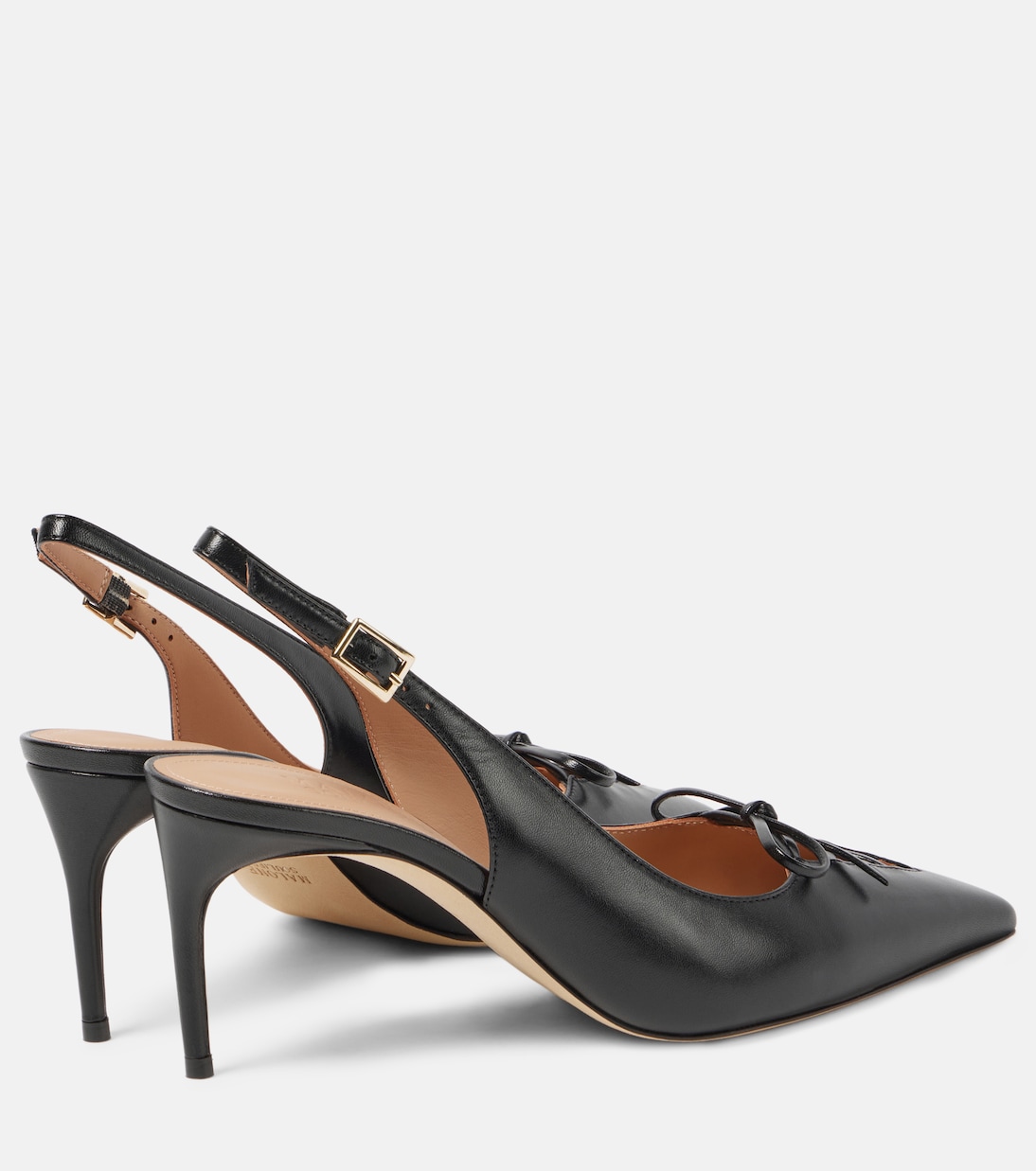Туфли-лодочки Trudie из кожи с открытой пяткой Malone Souliers, черный — фото 2