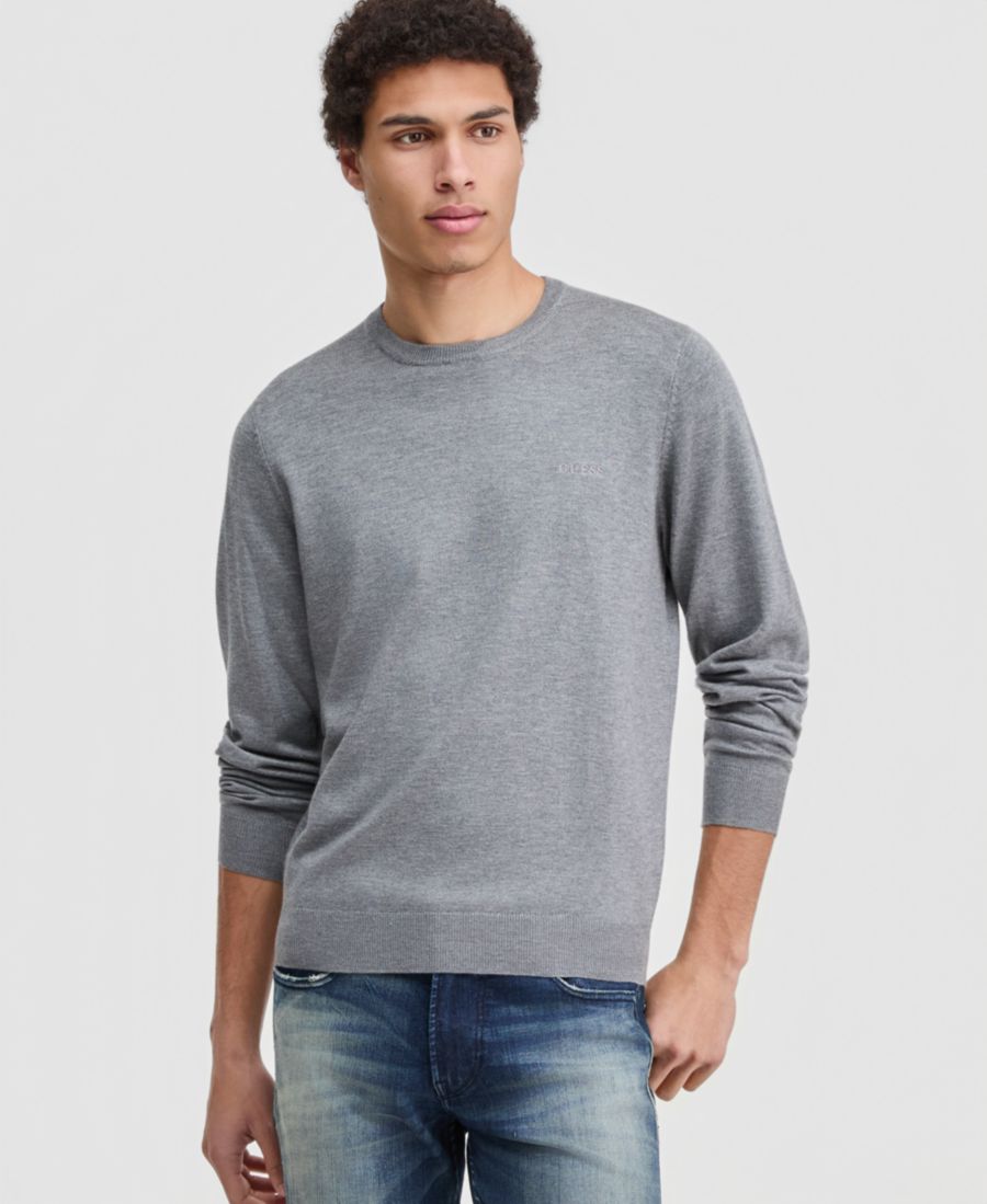 

Мужской свитер David с длинными рукавами и круглым вырезом GUESS, Gray