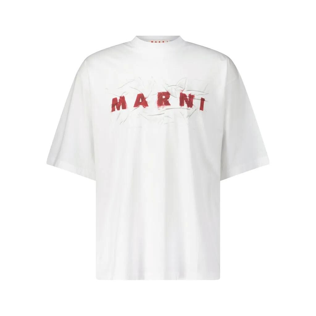 

Футболка оверсайз с принтом Marni, белый