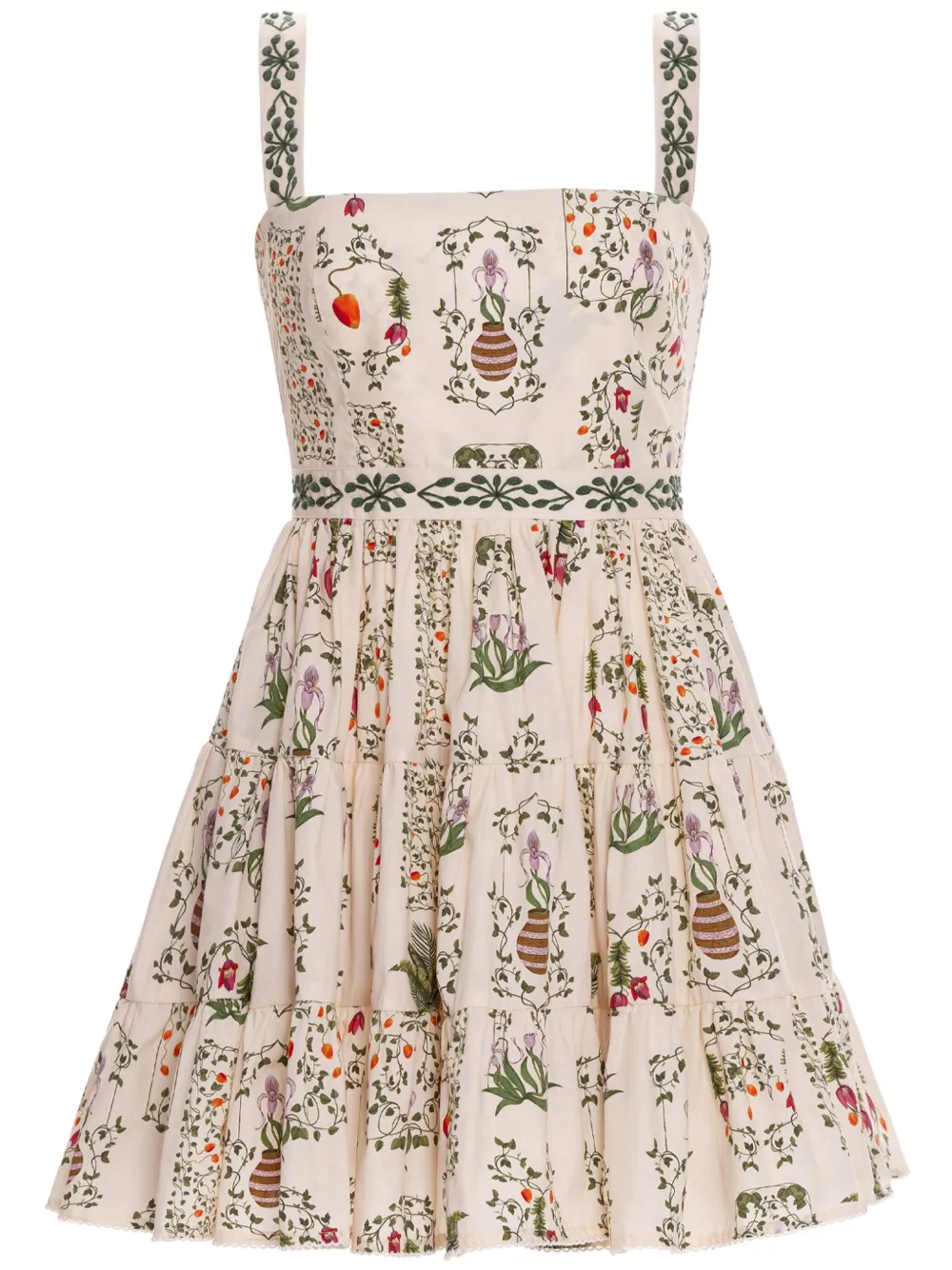 

Платье мини Lima Bouquet с вышивкой Agua By Agua Bendita, нейтральный