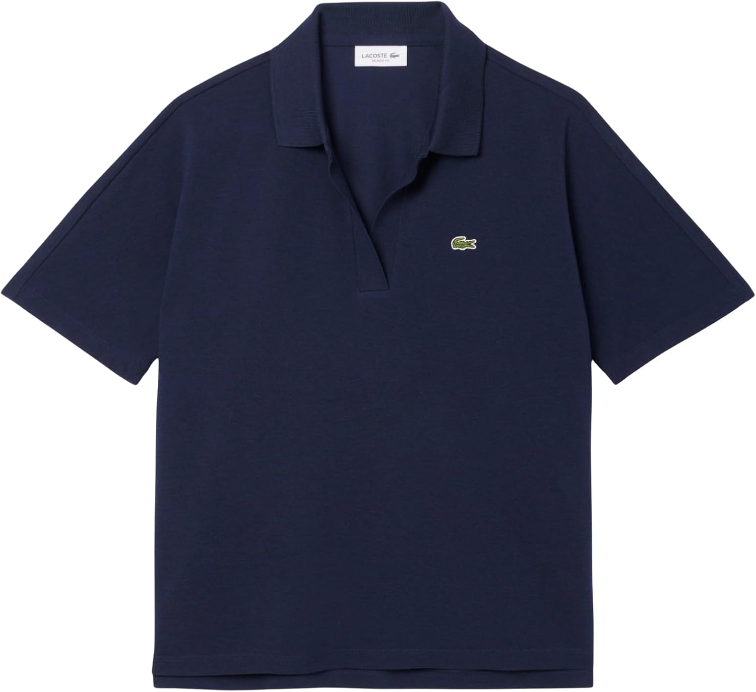 Футболка-поло Lacoste Lacestone женская из пике, свободного кроя, темно-синяя — фото 4