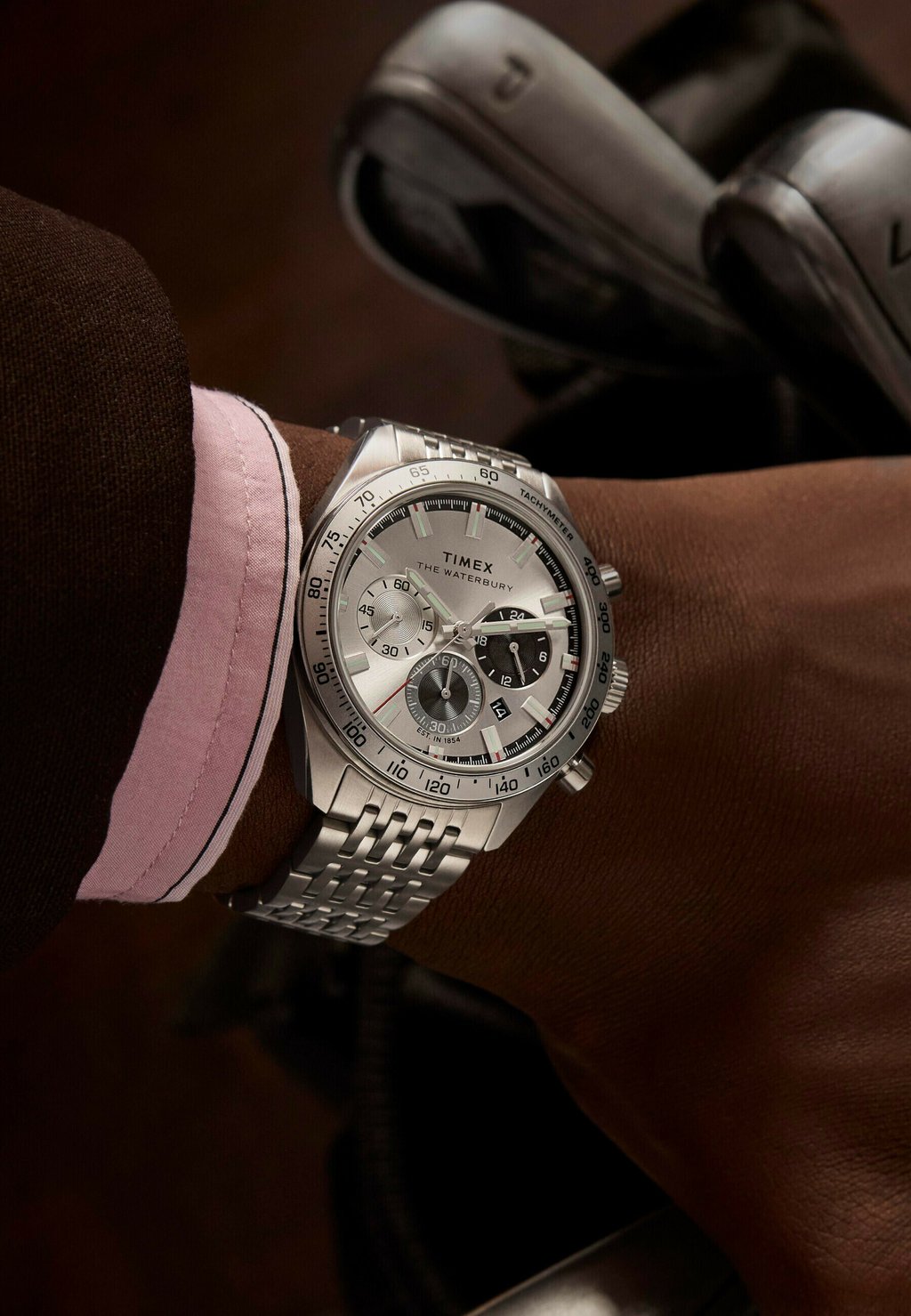 

Часы с хронографом QUARTZ Timex, серебряный