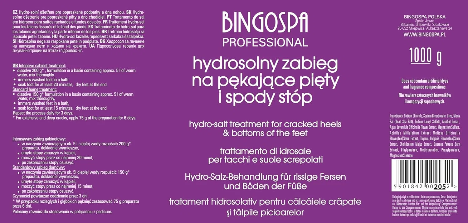 Солевая ванна HydroSalz для потрескавшихся пяток BINGOSPA, 1000 г Bingospa — фото 2