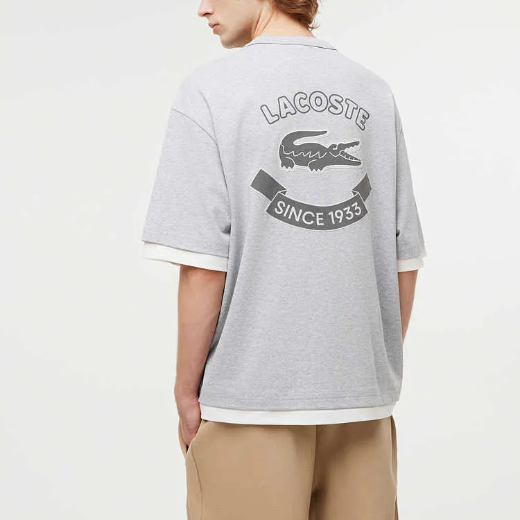 LACOSTE Футболка Unisex Silver Gray — фото 4