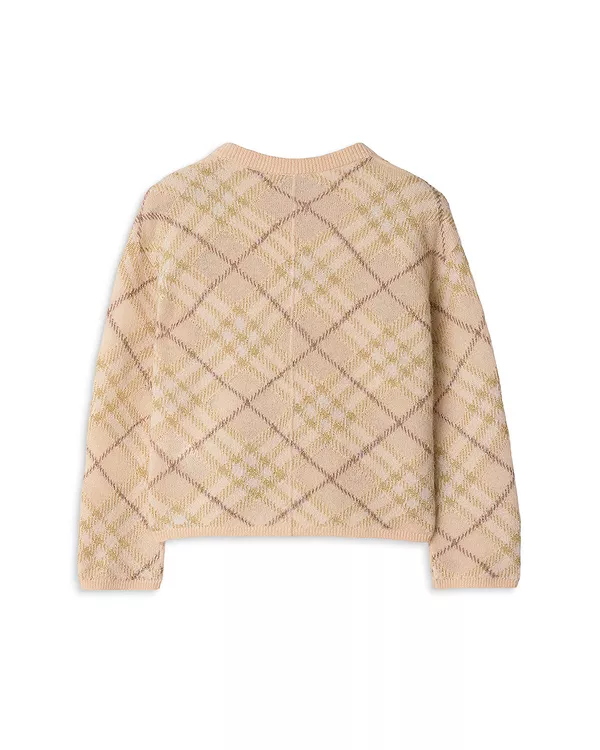 Детский клетчатый кардиган - для малышек и для взрослых Burberry, бежевый — фото 2