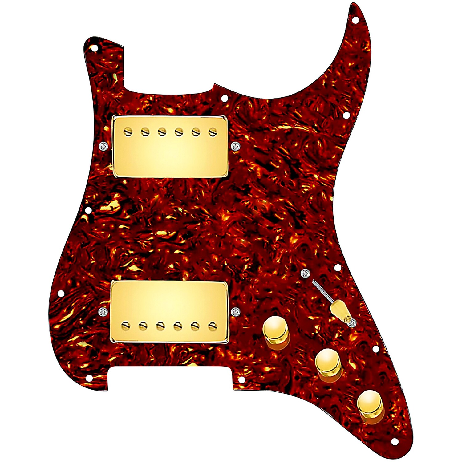

920d Custom HH Loaded Pickguard для страт с золотыми хамбакерами Roughneck и черепаховым жгутом проводов S5W-HH