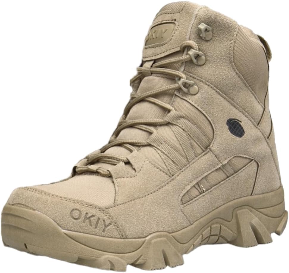 

Мужские большие однотонные ботинки на шнуровке, водонепроницаемые, для скалолазания и походов, ботинки до щиколотки, плюс мотоботинки для походов Lexamen, бежевый