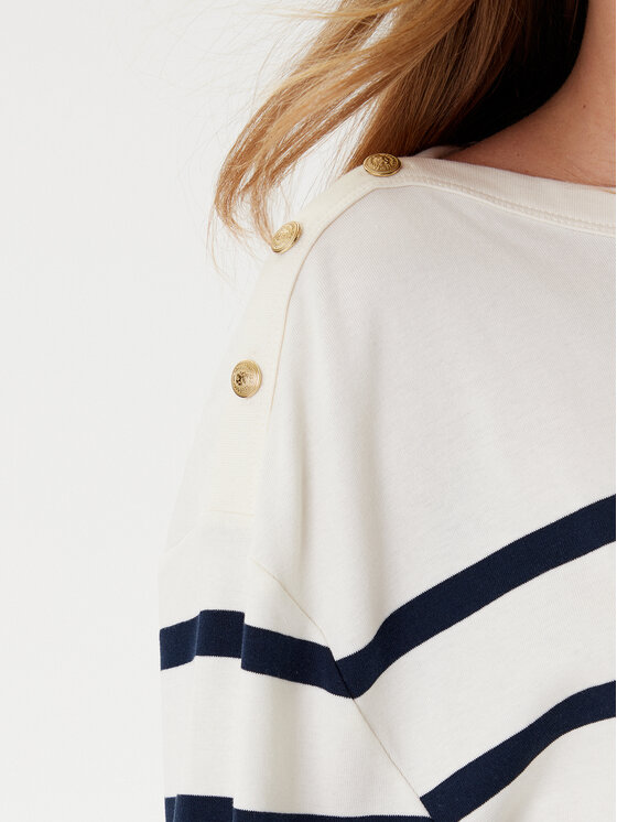 Блузка relaxed fit Gold Button WW0WW45760 Tommy Hilfiger, экрю — фото 4