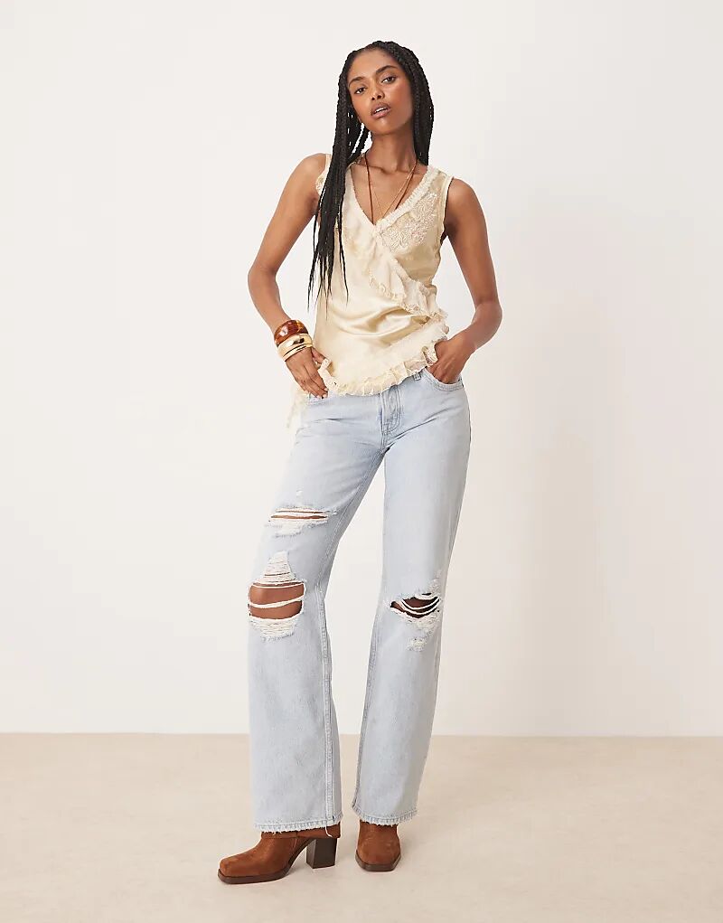 

Джинсы Free People Tennessee с низкой посадкой цвета индиго