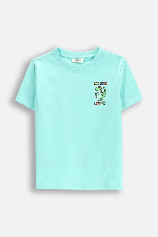 

Детская хлопковая футболка Coccodrillo, бирюзовый
