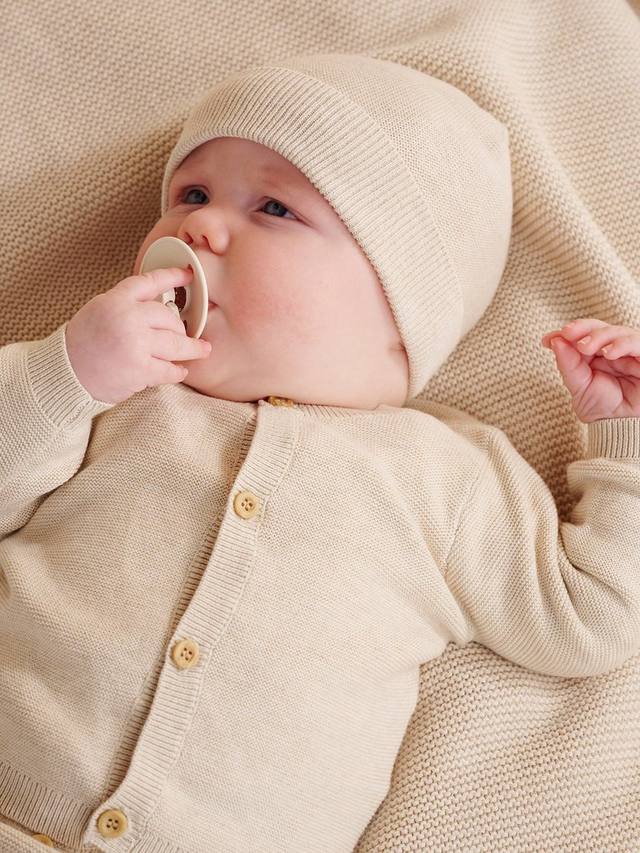 

Текстурированная шапочка baby essentials Purebaby, цвет Wheat Melange