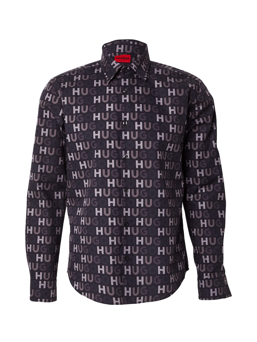 

Рубашка на пуговицах классического кроя HUGO Ermo, черный