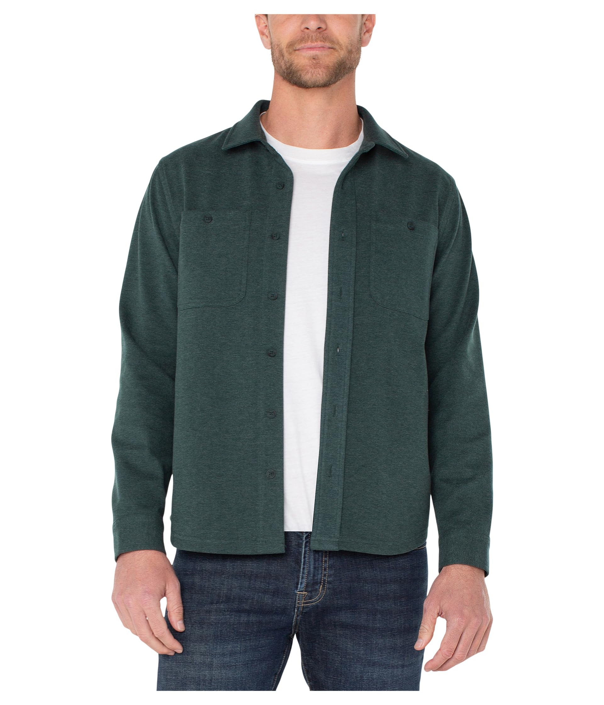 

Рубашка Liverpool Los Angeles Knit Long Sleeve Button Up Shirt, цвет Spruce