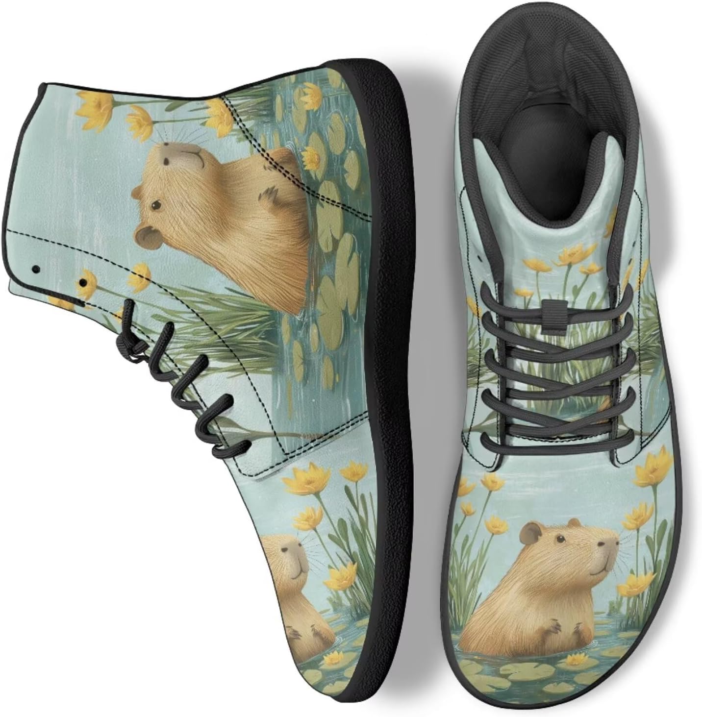 

Кроссовки на высокой подошве с животным принтом, повседневная обувь для офиса, нескользящие спортивные кроссовки для женщин и мужчин Ecaestolph, голубой