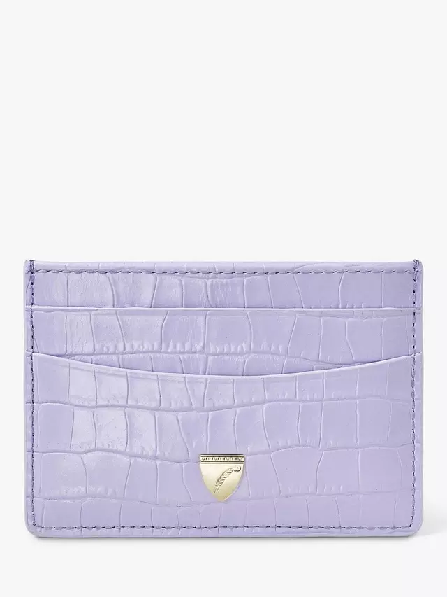 

Картхолдер Aspinal of London Croc Leather Slim Credit, цвет lavender