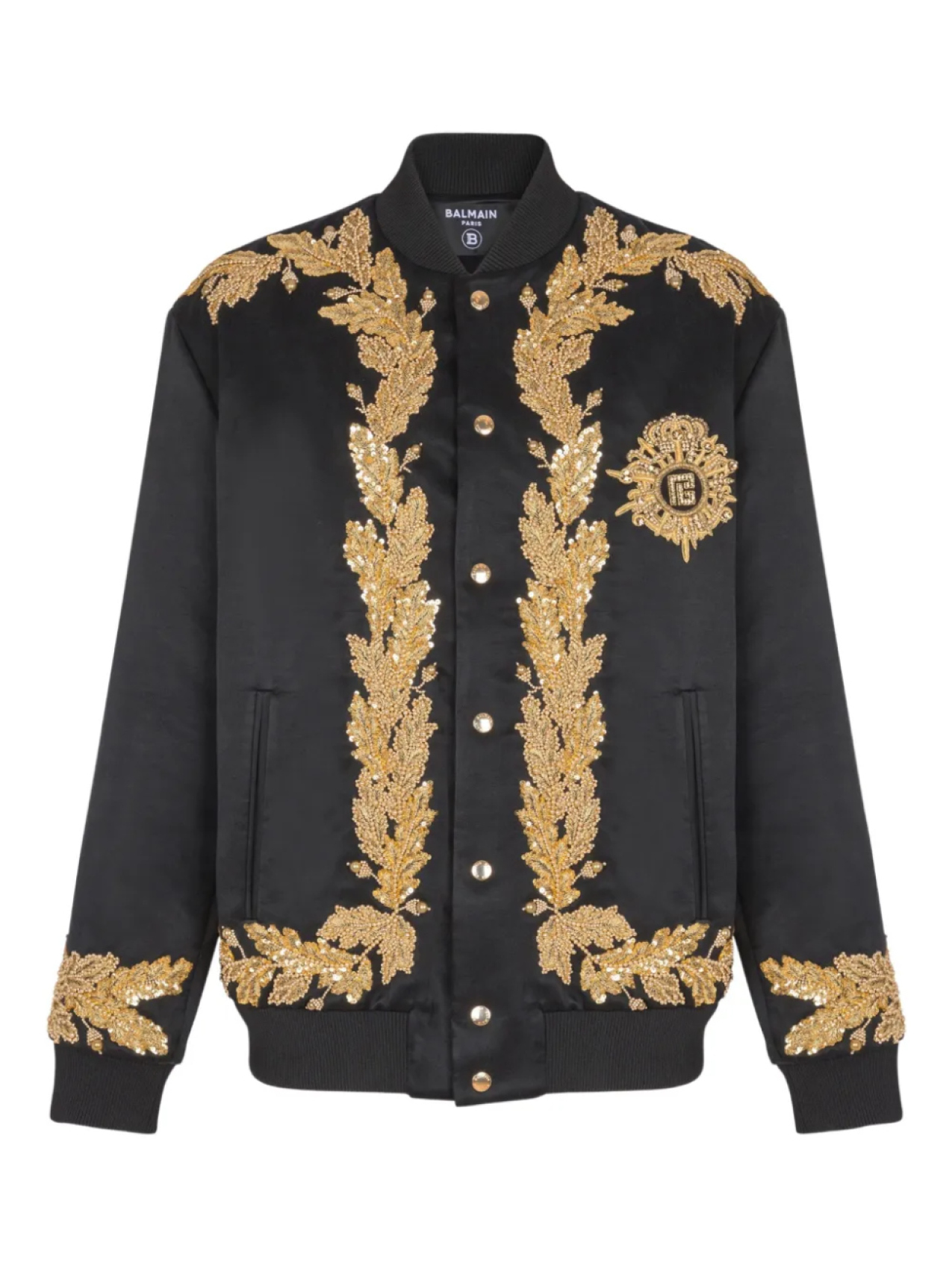 

Balmain бомбер с вышивкой, черный