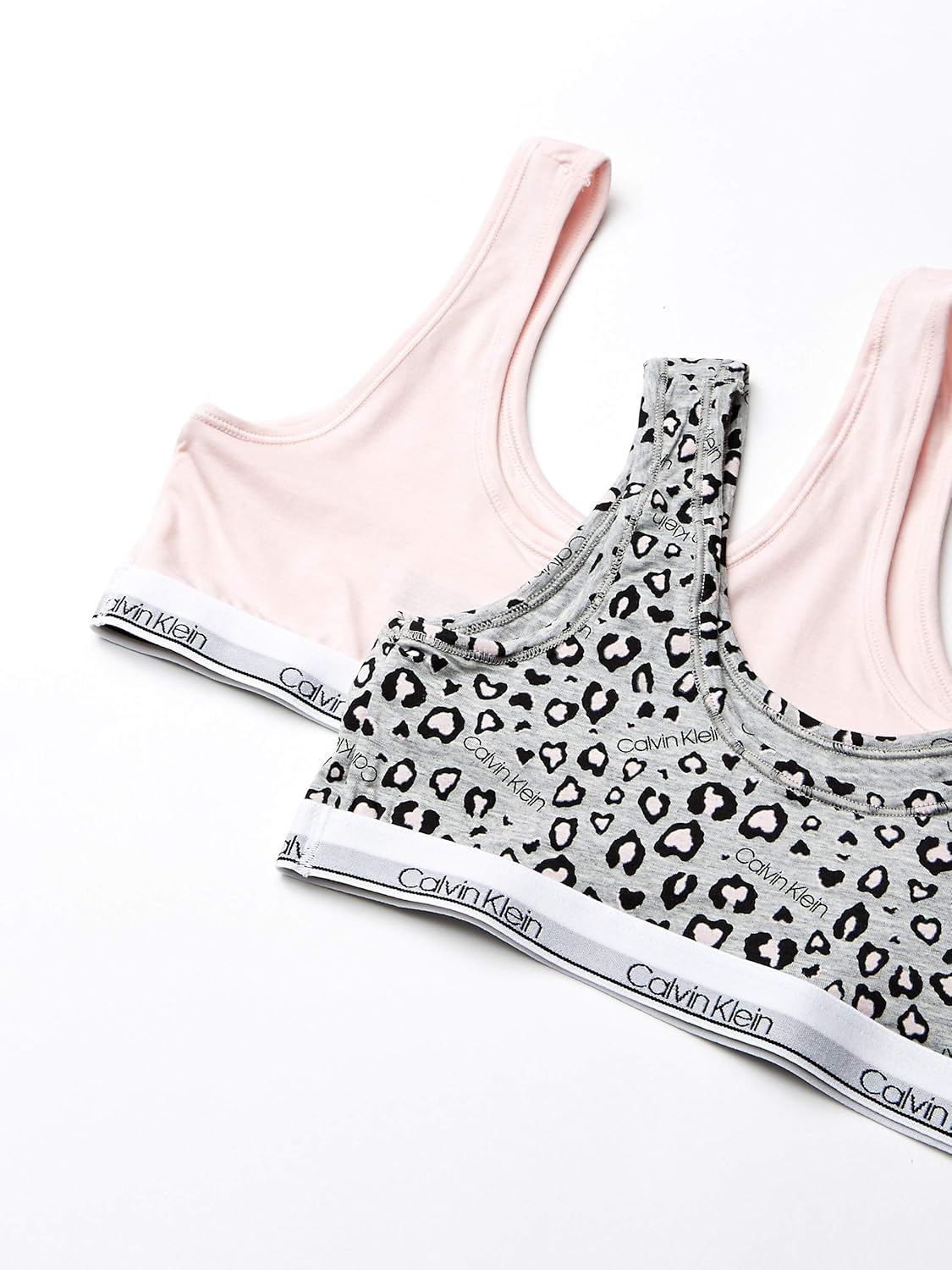 Комплект из 2 бюстгальтеров-бралеттов Calvin Klein Girls Modern Cotton, Ck Leo Heather, Crystal Pink — фото 2