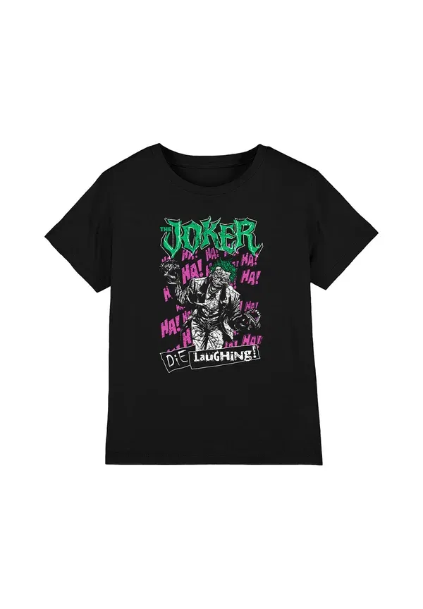 Футболка Justice League The Joker Die Laughing Print T-Shirt Cotton Soul, черный