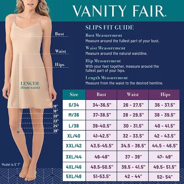 

Петтислип с разрезом Vanity Fair Satin Glance — 20 дюймов. - 11760 Vanity Fair, белый