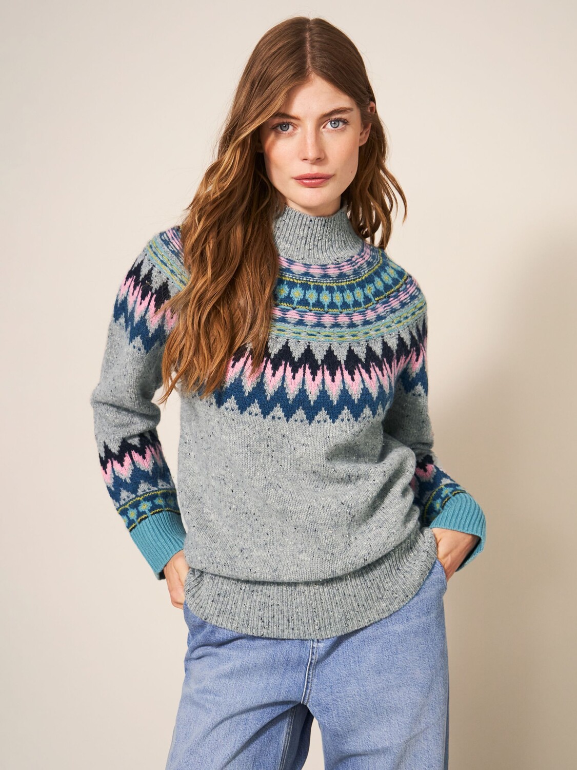 

Джемпер Izzy Fairisle White Stuff, серый/мульти