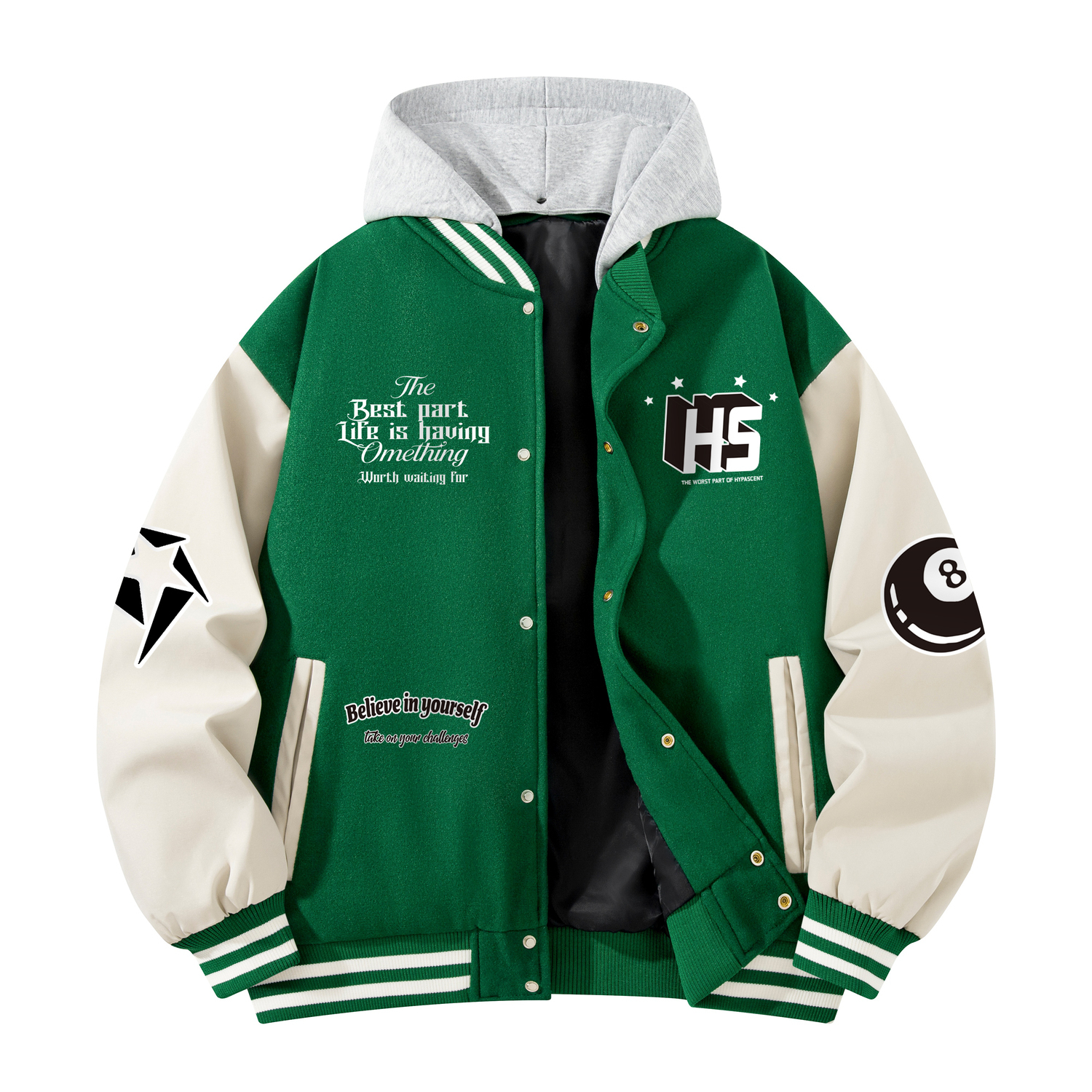 

HYPASCENT Бейсбольная куртка унисекс, BV Green