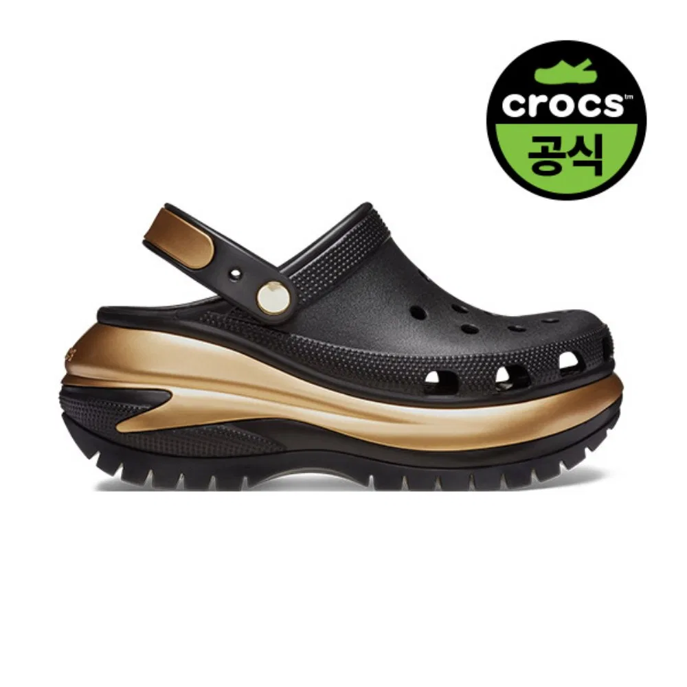 Мужские клоги Crocs Mega Crush Metallic бежевые — фото 3