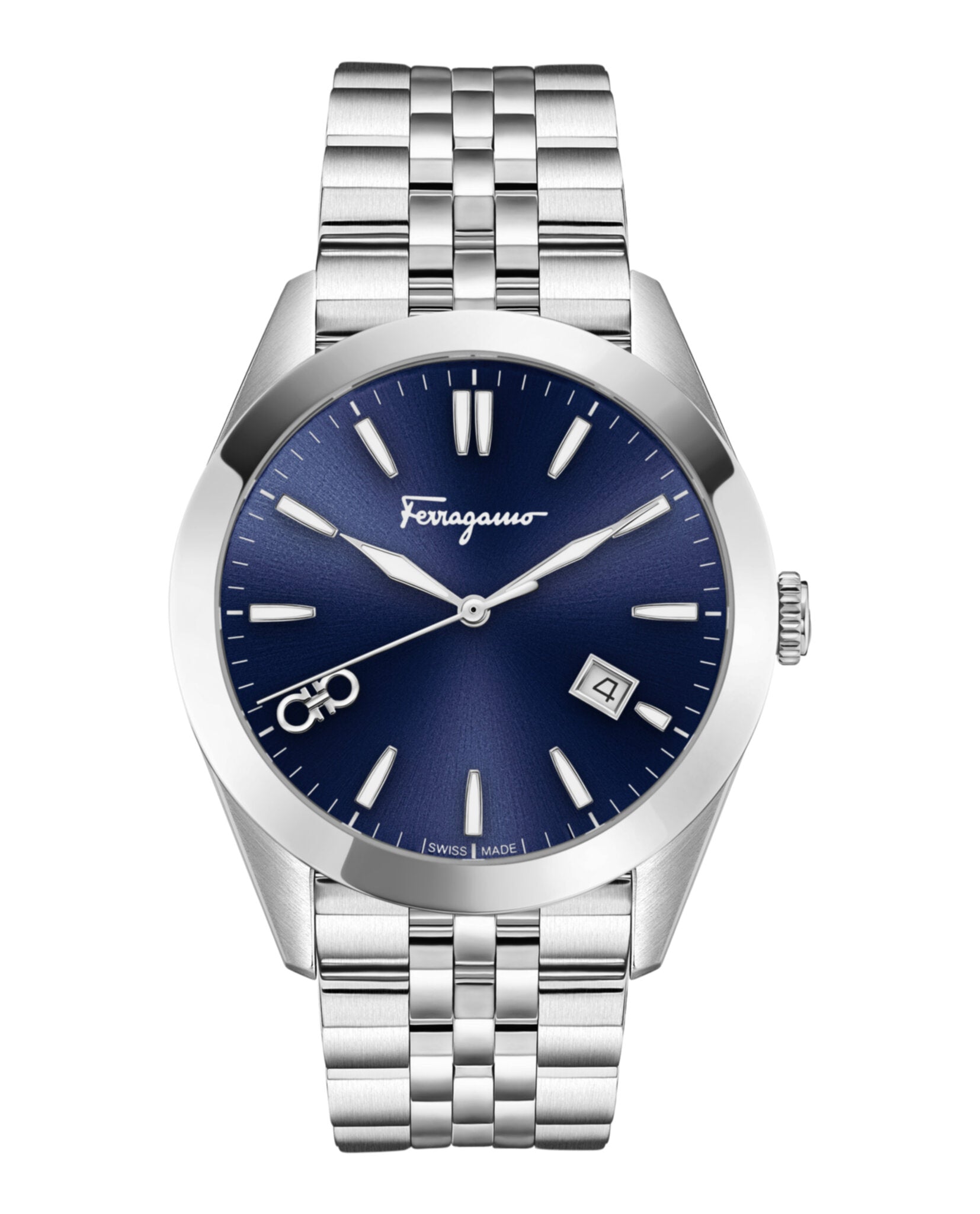 

Классические часы-браслет Ferragamo Salvatore Ferragamo, цвет silver/stainless steel/blue