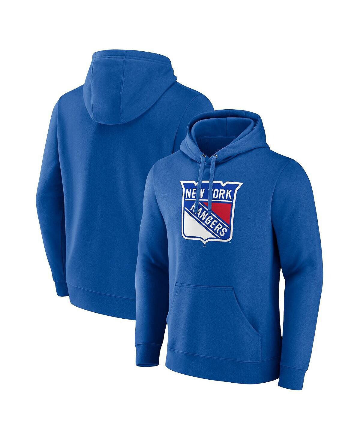 

Мужской синий пуловер с капюшоном с логотипом New York Rangers Primary Fanatics
